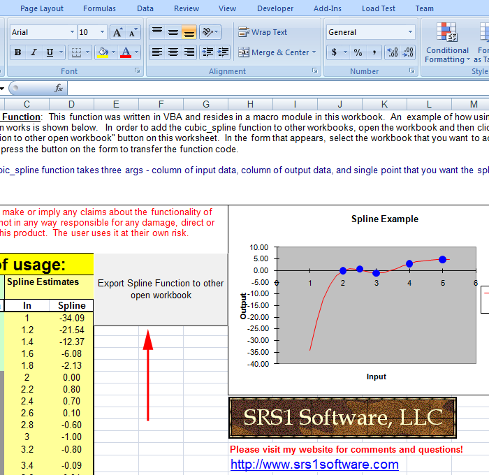 Smoothing data in Microsoft Excel using Data Curve Fit Creator Add-in