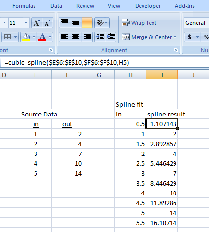 Smoothing data in Microsoft Excel using Data Curve Fit Creator Add-in